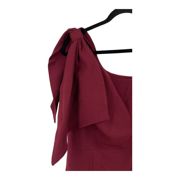 Dress the Population dress burgundy Tiffany one shoulder midi Medium M - Picture 3 of 8